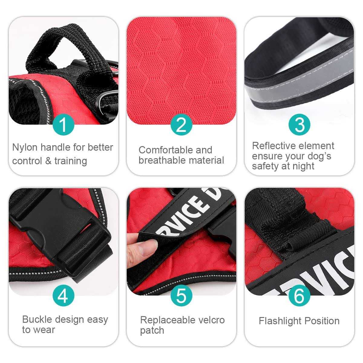 MUMUPET Service Dog Harness, No Pull Easy On and Off Pet Vest Harness - Image 5