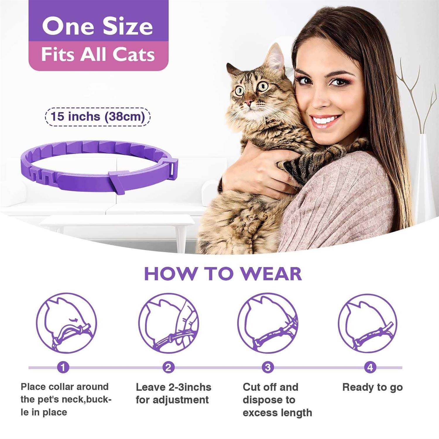 Tcllka 3 Pack Calming Collar Efficient Relieve Reduce Anxiety Stress Pheromones Calm Relaxing Comfortable Breakaway - Image 5