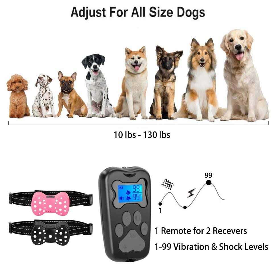 Shock collar for 2 Dogs, Rechargeable Electric Dog Training collar, 3000Ft Remote Range Dog Training collar with Beep Vibration and Shock - Image 3