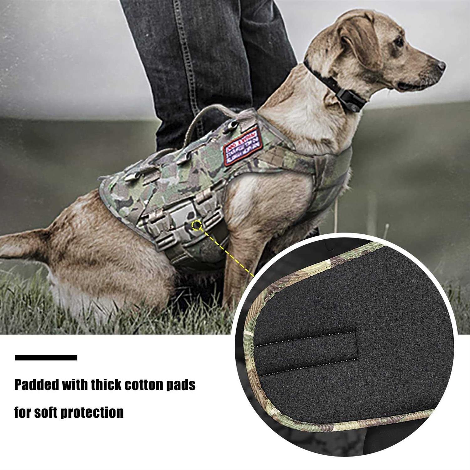 PETAC GEAR Tactical Dog Harness K9 Dog Training Vest Adjustable Padded Police Service Dog Working MOLLE Vests for Large Medium Dogs Mals GSD Lab - Image 4