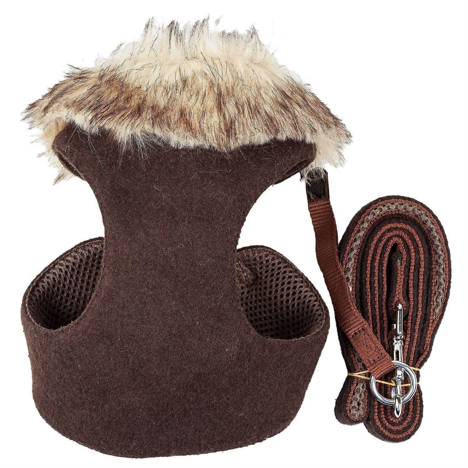 Pet Life Luxe Furracious 2-in-1 Mesh Reversed Adjustable Dog Harness-Leash with Removable Fur Collar - Image 3