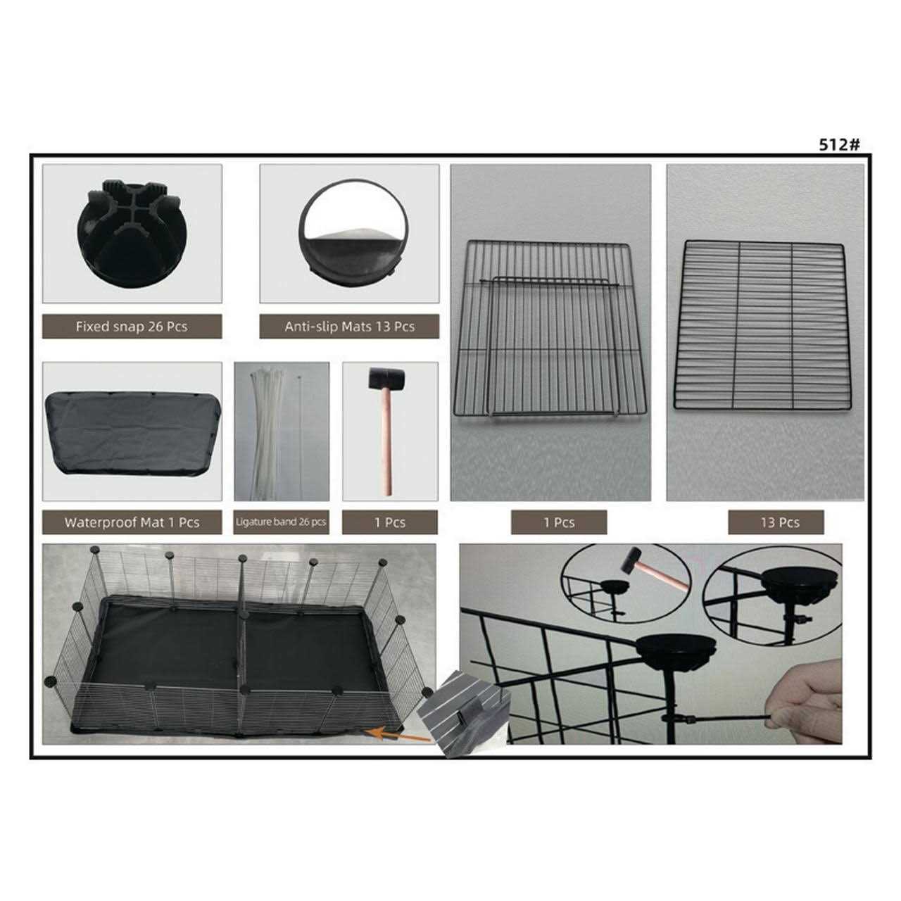 Mcage 48 Extra Large Guinea Pig Dwarf Rabbit Habitat Yard Hamster Turtle Critters Cage Center Divider with Door Mouse Mice Bunny Enclosure - Image 5