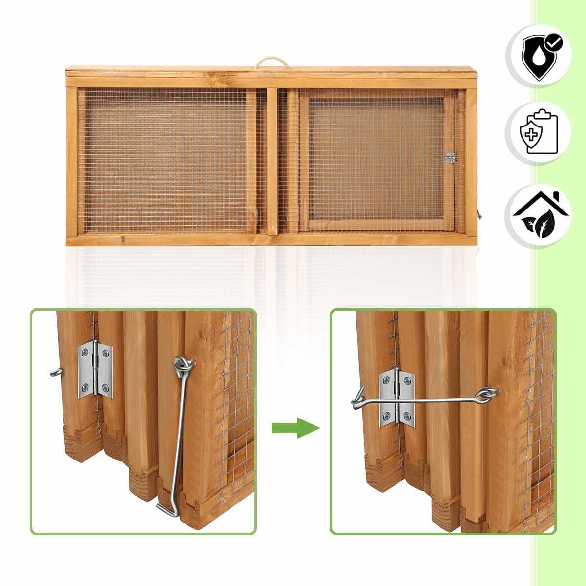 Magshion Wooden Chicken Coop Rabbit Hutch Pet cage Wood Small Animal Poultry cage Run - Image 5