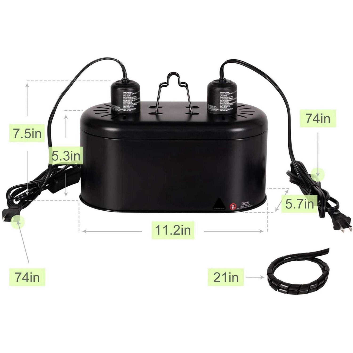 REPTIZOO Deep Dual Lamp Fixture UVB Compact Reptile Heat Lighting Kit Combo Deep Dome Lamp Holder DRL01 - Image 5