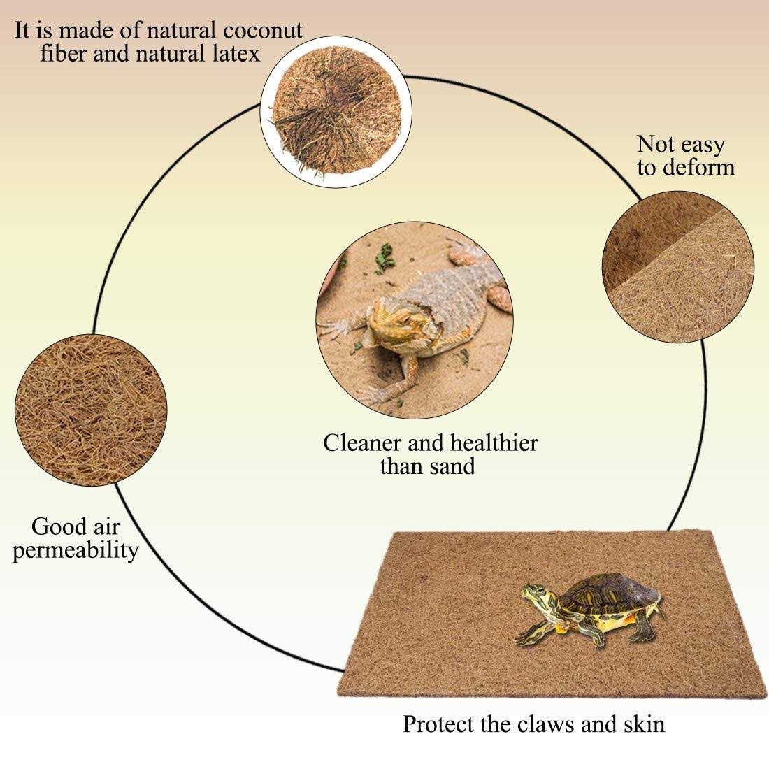 Hamiledyi BLSMU Reptile Carpet,Coconut Fiber Substrate,Lizard Cage Mat,Coco Fiber Liner,Snake Bedding,Natual Coconut Fiber Carpet for Bearded Dragon,Turtles - Image 4