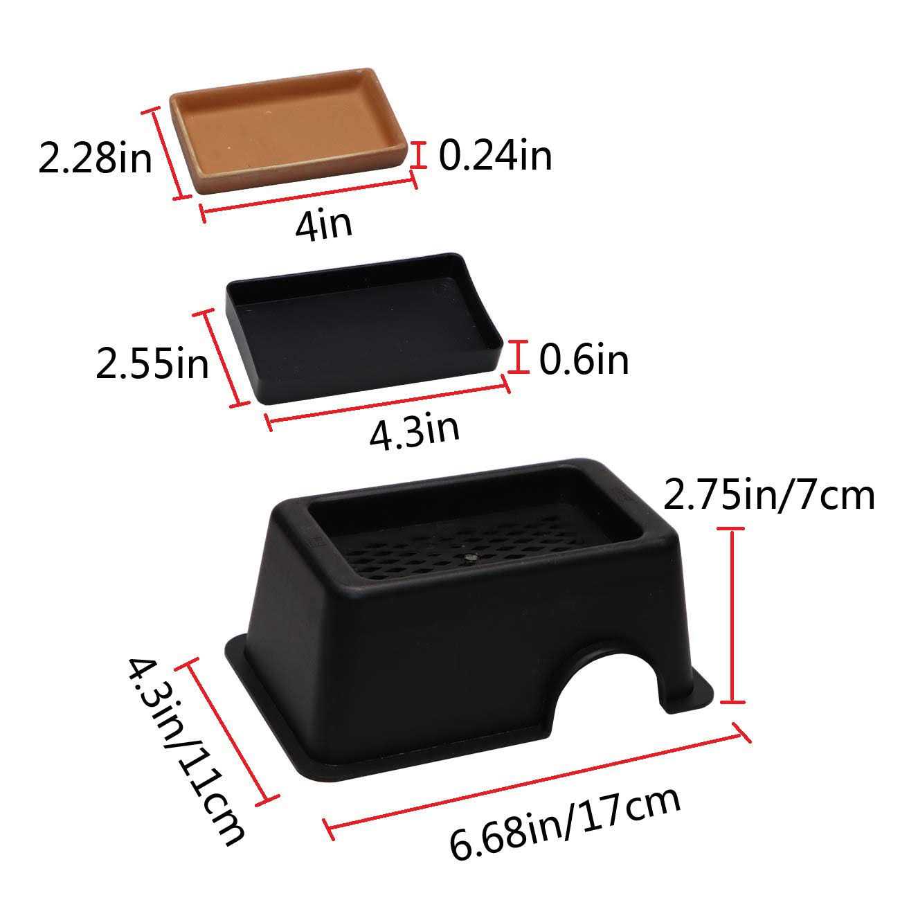 Hypeety Reptile Hide Box Humidifier Caves Water Supply Hideout with Sink Basin for Lizards Turtles Amphibians Small Snake - Image 5