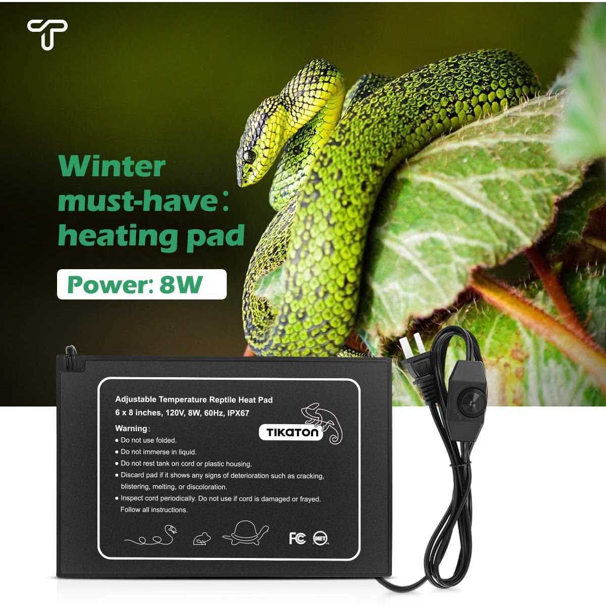 Tikaton Reptile Heat Pad Adjustable Temperature Under Tank Heater for 10-20gal/30-40gal Tank - Image 4