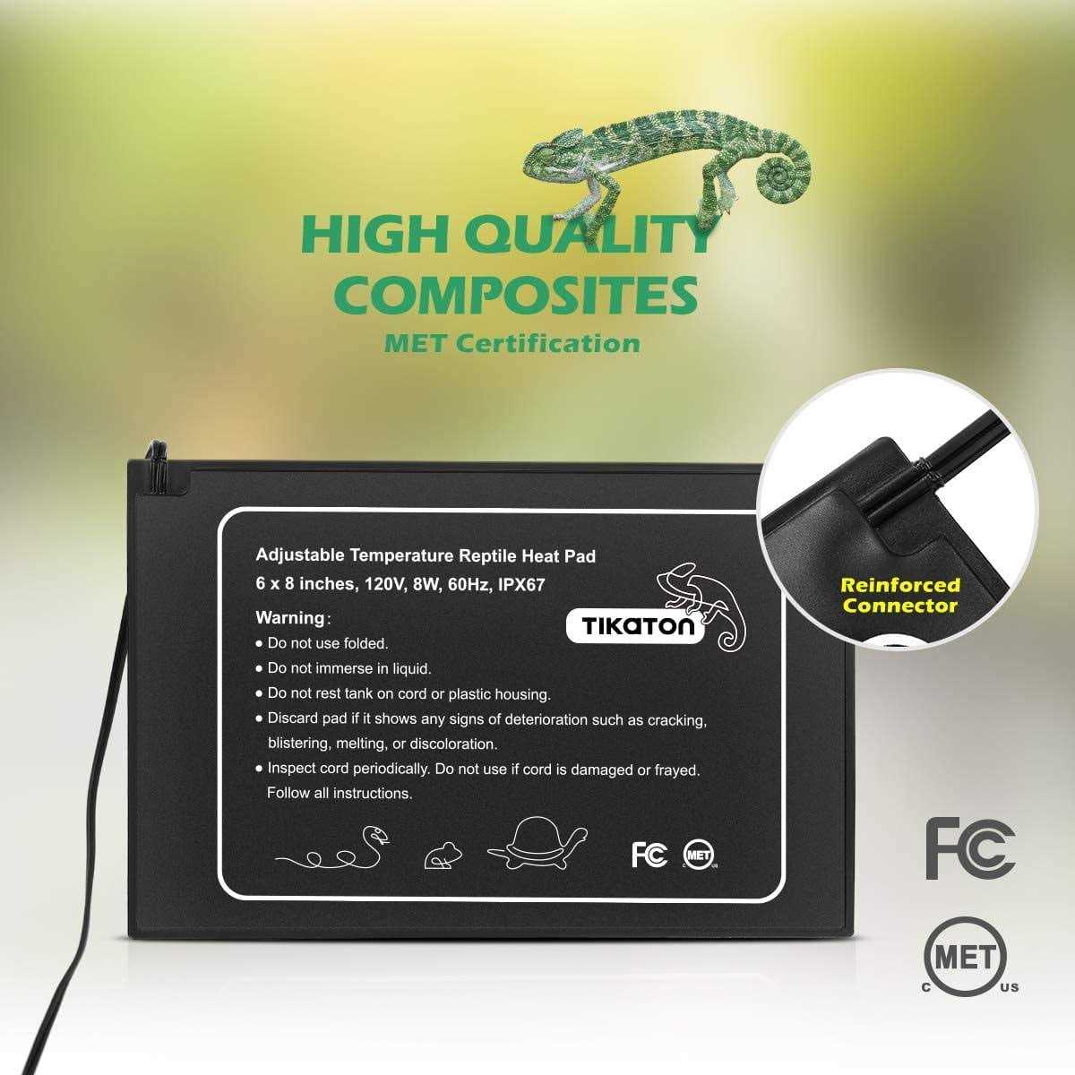 Tikaton Reptile Heat Pad Adjustable Temperature Under Tank Heater for 10-20gal/30-40gal Tank - Image 5