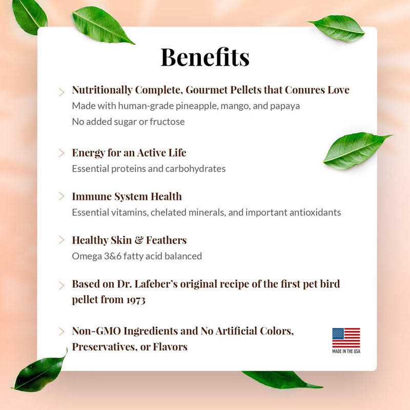 Lafeber Gourmet Pellets Tropical Fruit Bird Food - Image 5