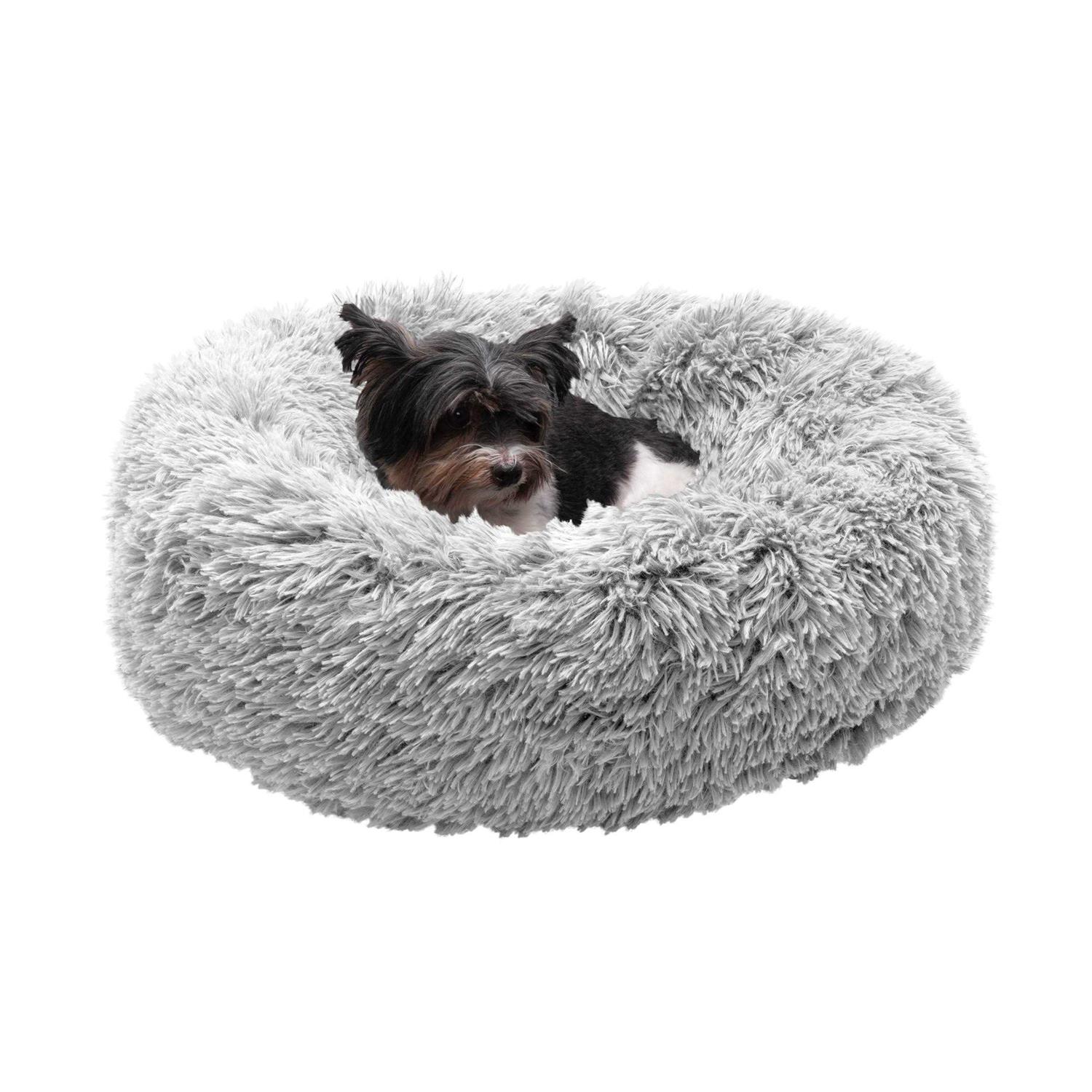 FurHaven Calming Cuddler Long Fur Donut Dog Bed - Image 3