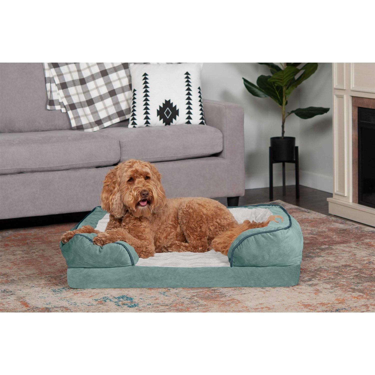 FurHaven Sofa Dog Bed Velvet Waves Perfect Comfort - Image 4
