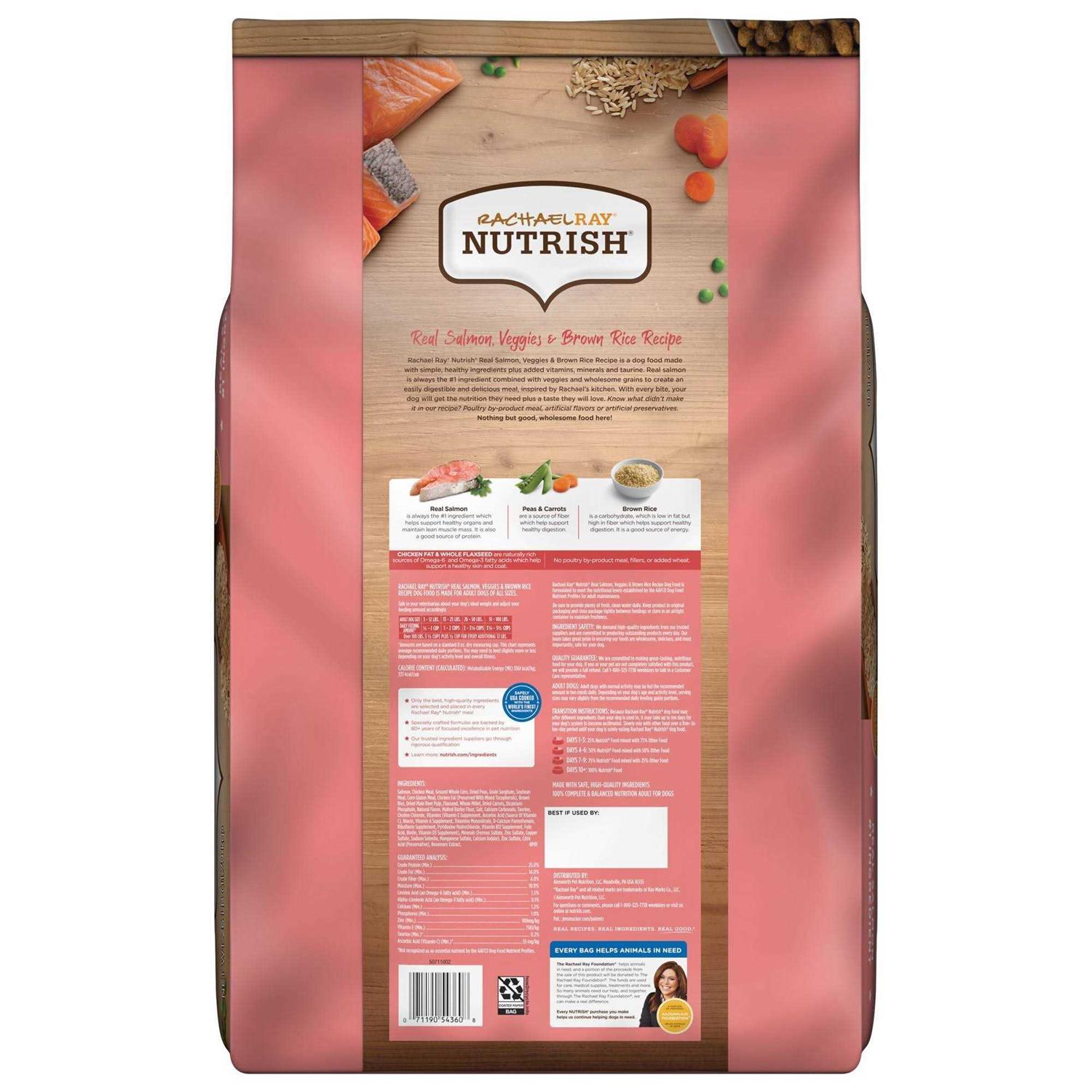 Rachael Ray Nutrish Salmon Veggies & Brown Recipe Dry Dog Food - Image 3