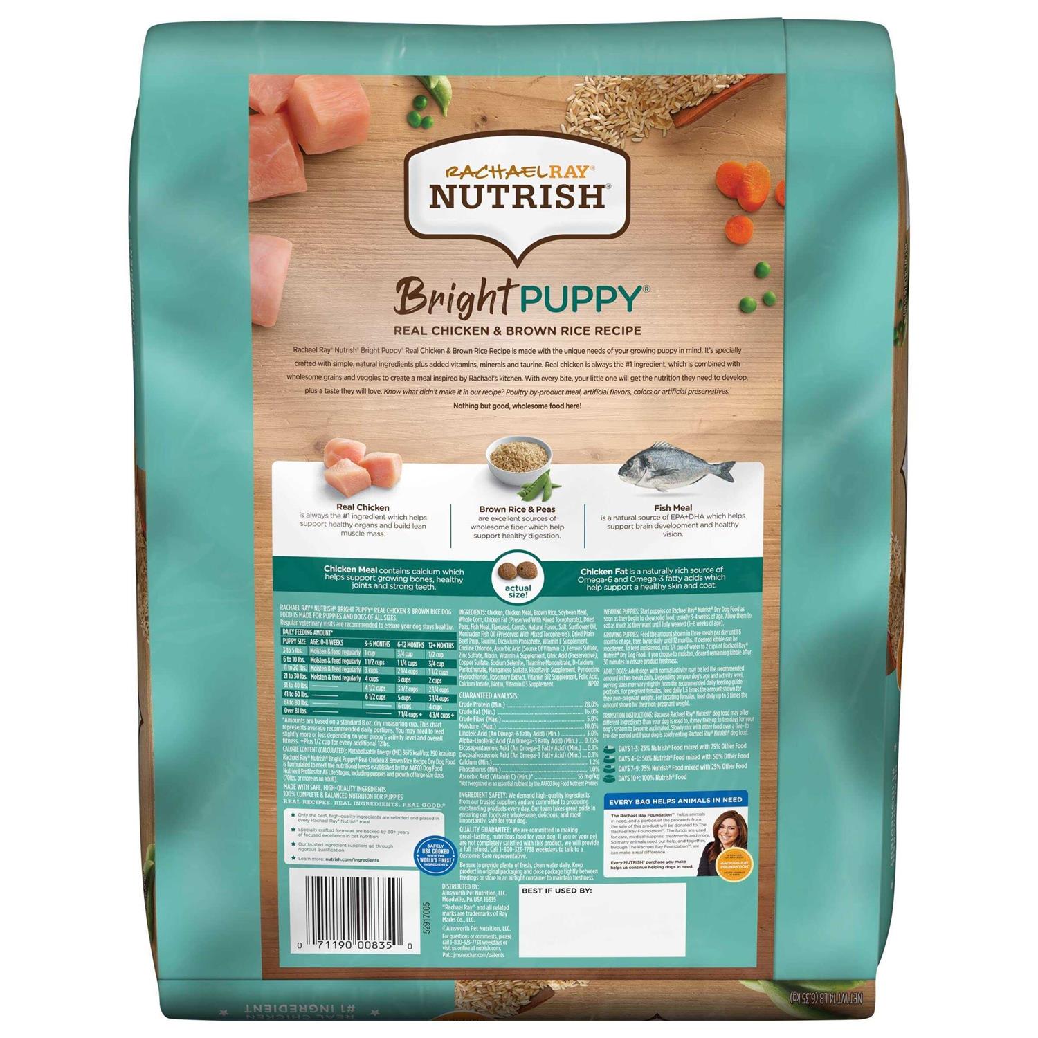 Rachael Ray Nutrish Bright Puppy Dry Dog Food Real Chicken & Brown Rice Recipe - Image 4