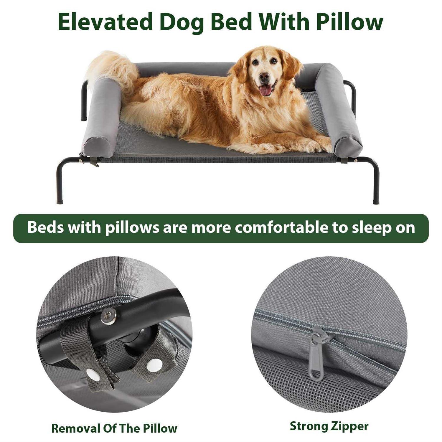 RRPETHOME Large Elevated Cooling Dog Bed,Raised Dog Cots Beds for Large Dogs,Outdoor Dog Bed for Large Dogs,Chew Proof Portable Cooling Pet Cot - Image 3