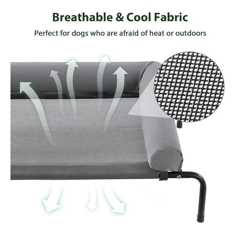 RRPETHOME Large Elevated Cooling Dog Bed,Raised Dog Cots Beds for Large Dogs,Outdoor Dog Bed for Large Dogs,Chew Proof Portable Cooling Pet Cot - Image 3