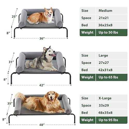 RRPETHOME Large Elevated Cooling Dog Bed,Raised Dog Cots Beds for Large Dogs,Outdoor Dog Bed for Large Dogs,Chew Proof Portable Cooling Pet Cot - Image 4