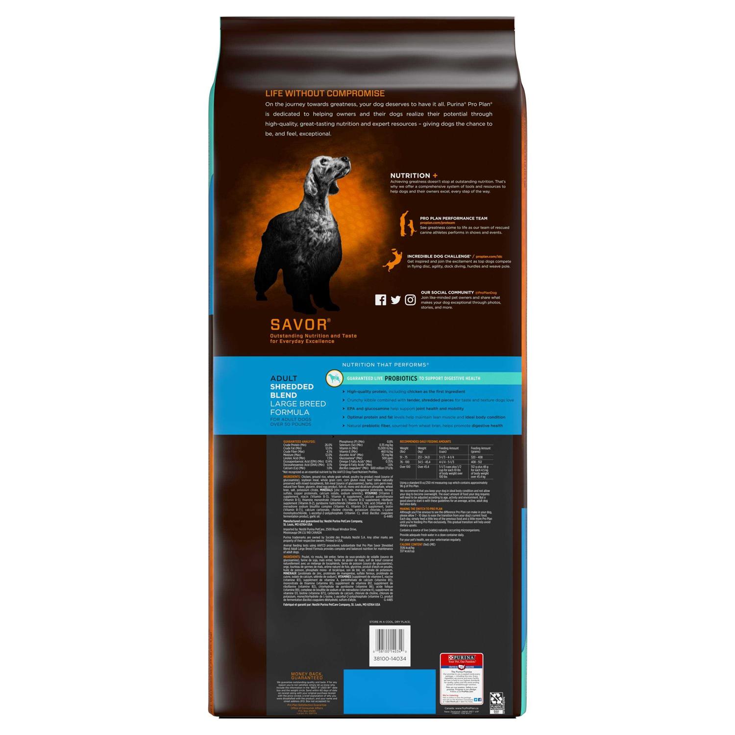 Purina Pro Plan Adult Shredded Blend Large Breed Formula Dry Dog Food - Image 3