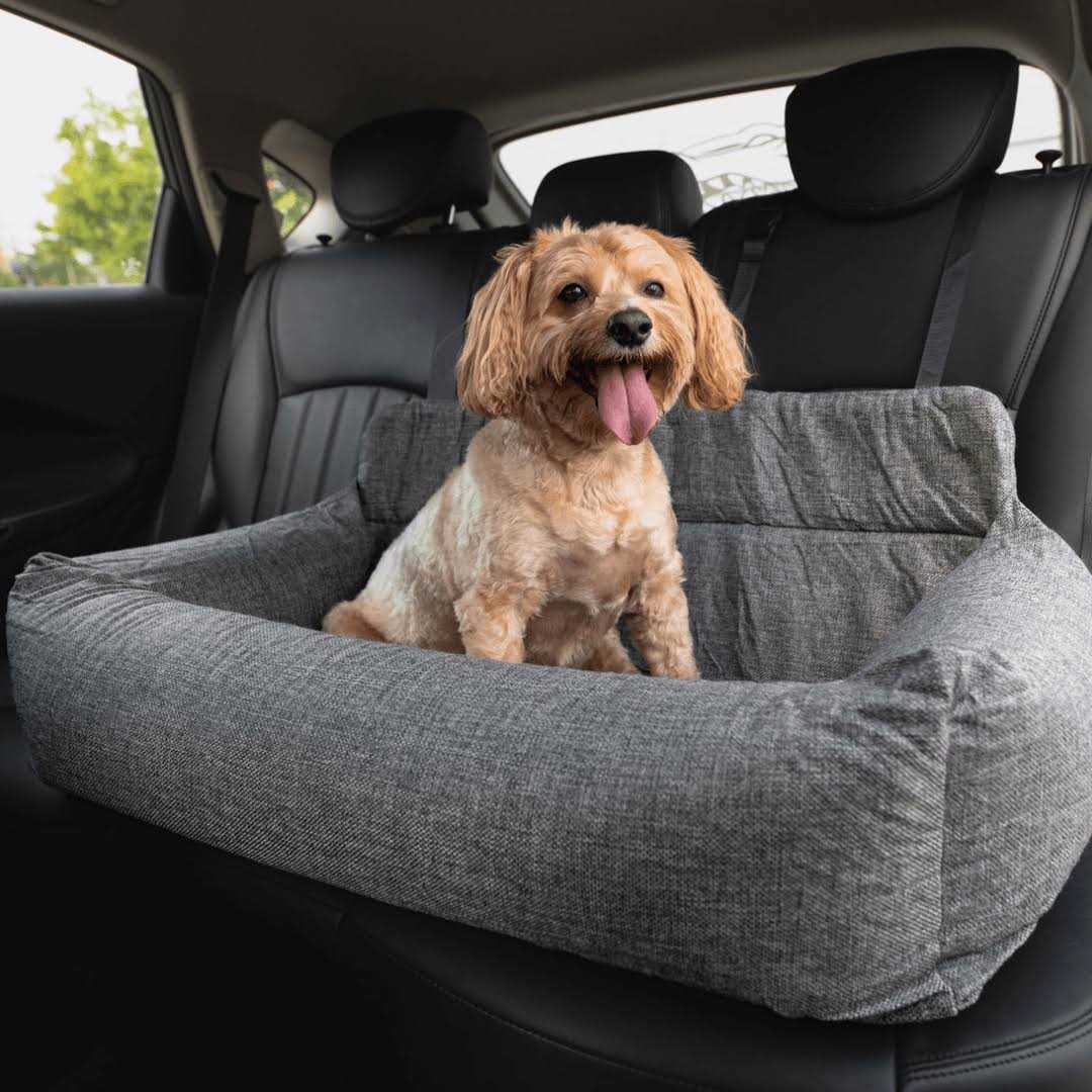 Paw PupProtector Memory Foam Dog Car Bed Gray Seat