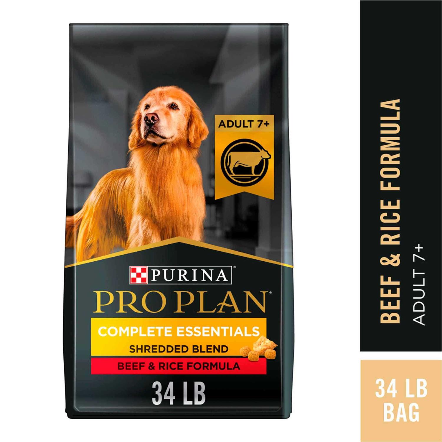 Purina Pro Plan Senior Adult 7+ Complete Essentials Shredded Blend Beef & Rice Formula High Protein Dog Food - Image 5