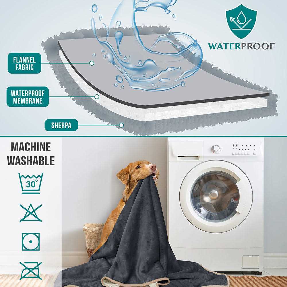 PetAmi Waterproof Dog Blanket Sherpa Fleece Waterproof Pet Blanket For Medium Large Dogs - Image 4