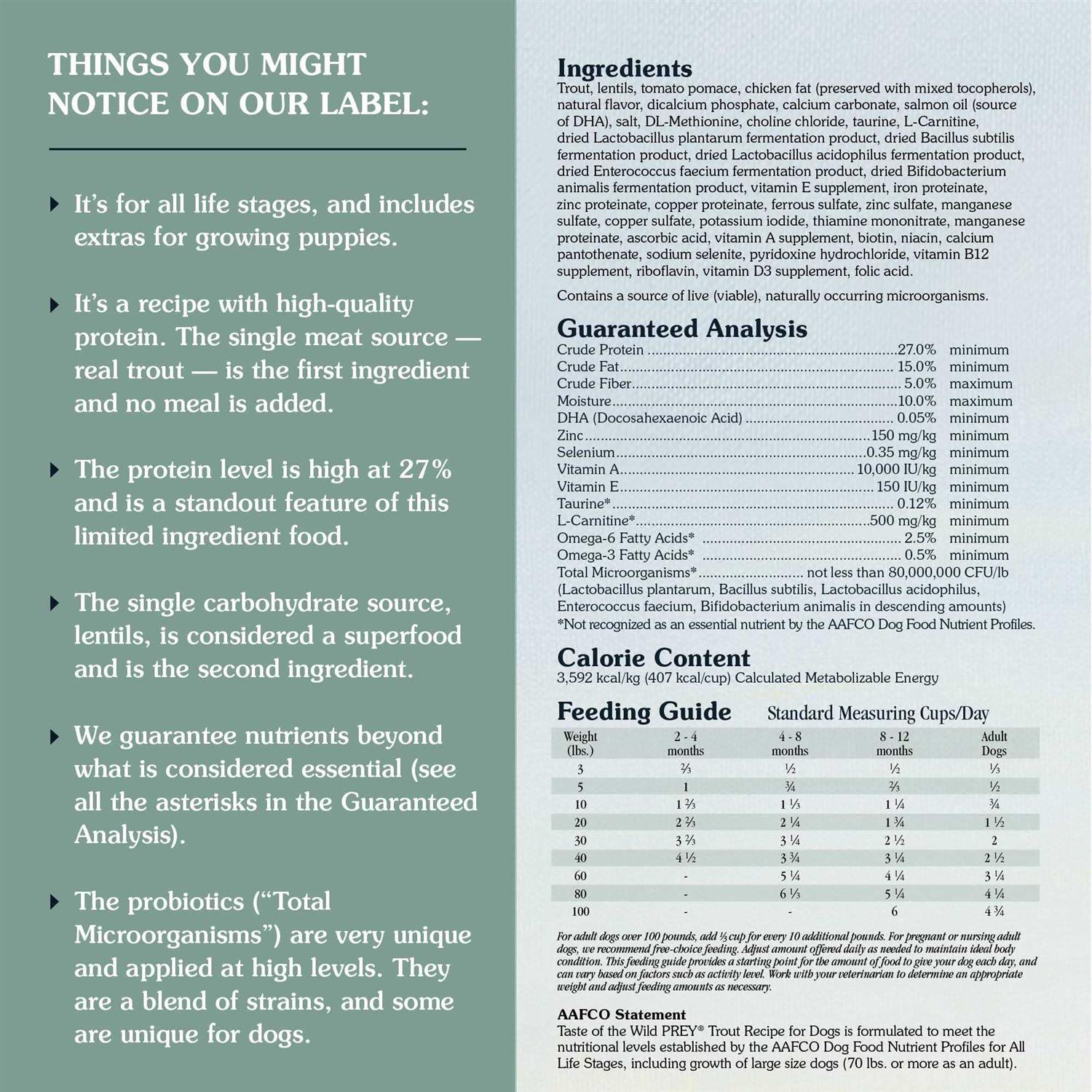 Taste of the Wild Dog Food Prey Trout - Image 3