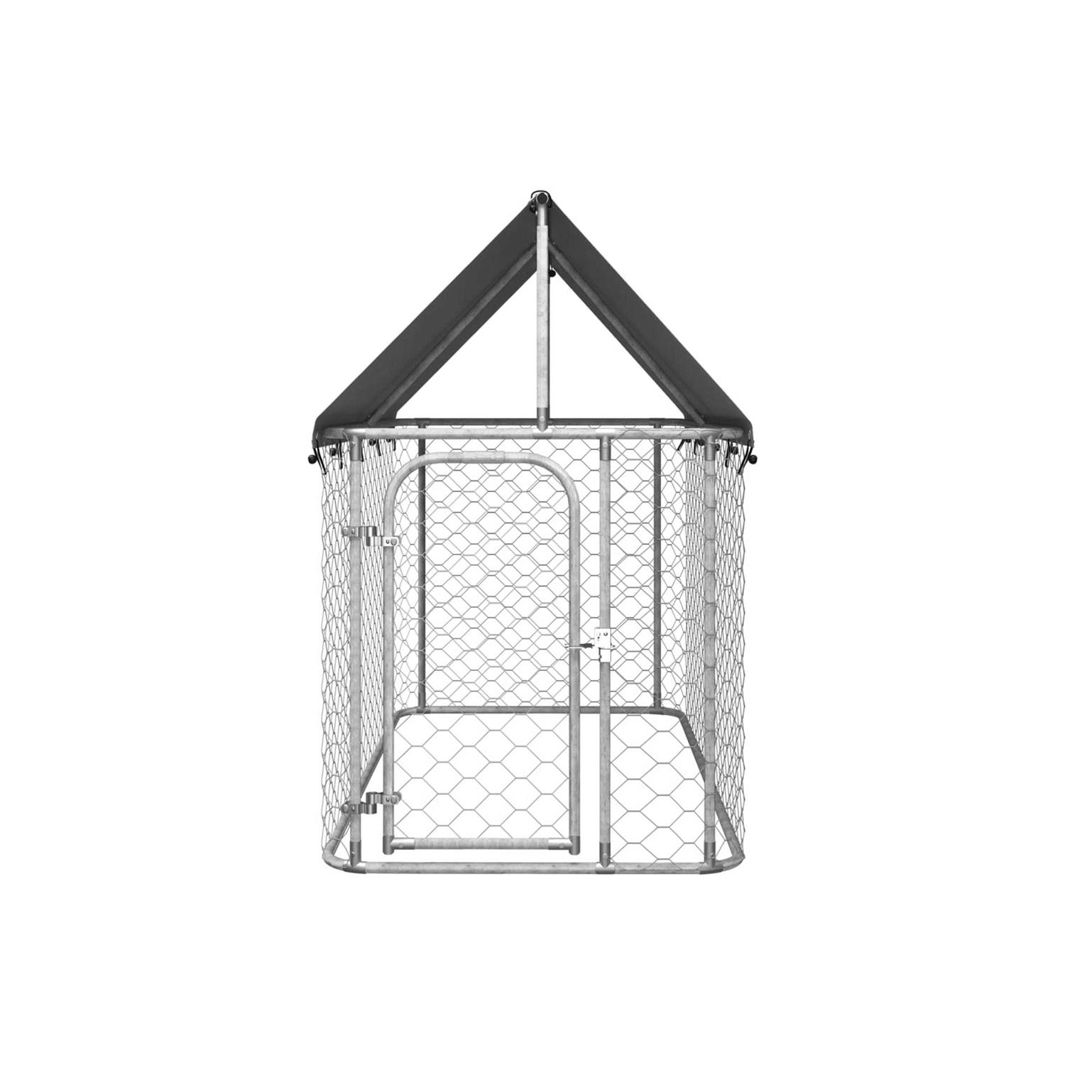 vidaXL Outdoor Dog Kennel with Roof - Image 3