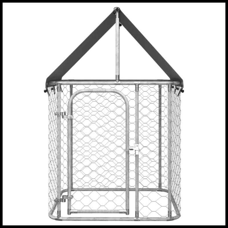 vidaXL Outdoor Dog Kennel with Roof - Image 4
