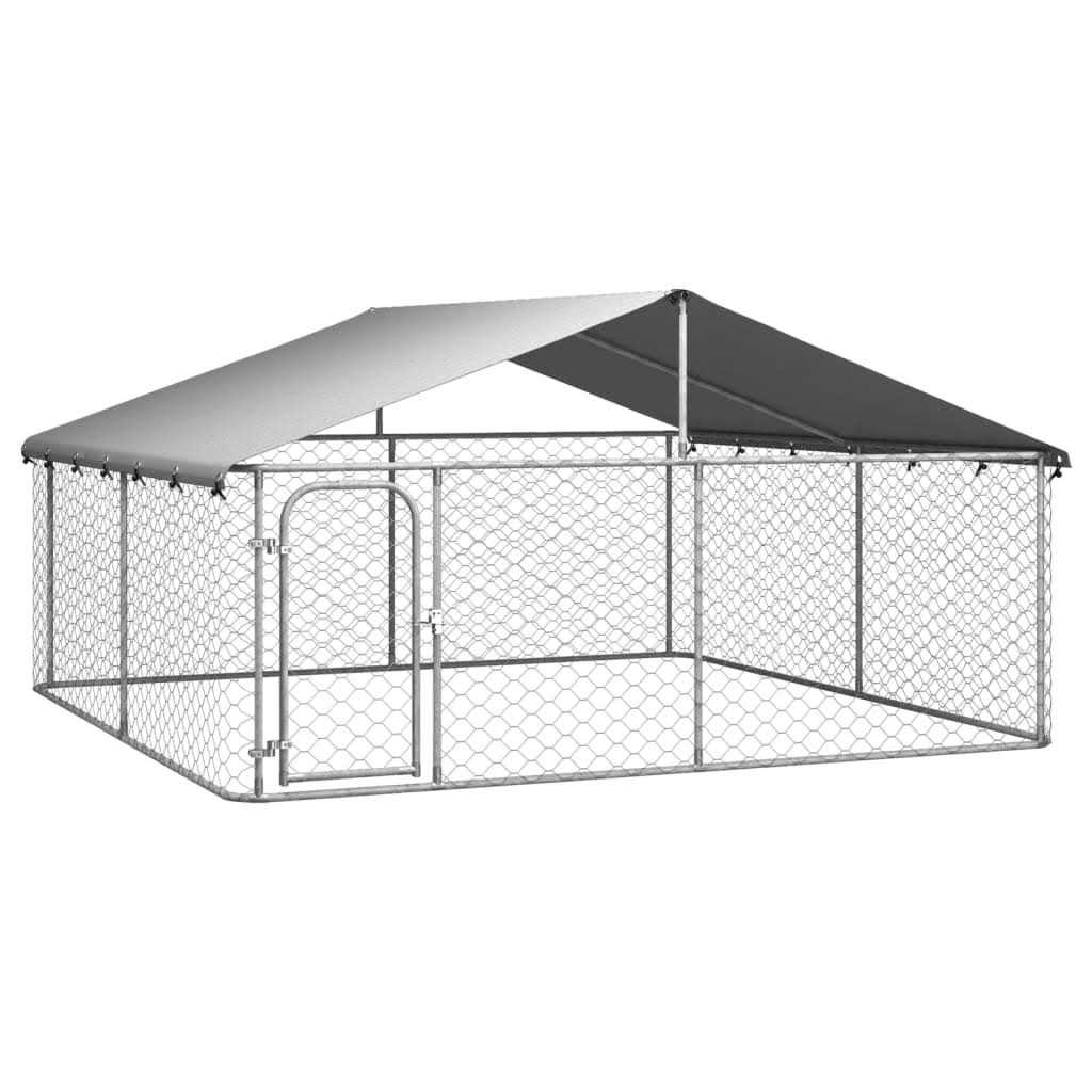 vidaXL Outdoor Dog Kennel with Roof - Image 5