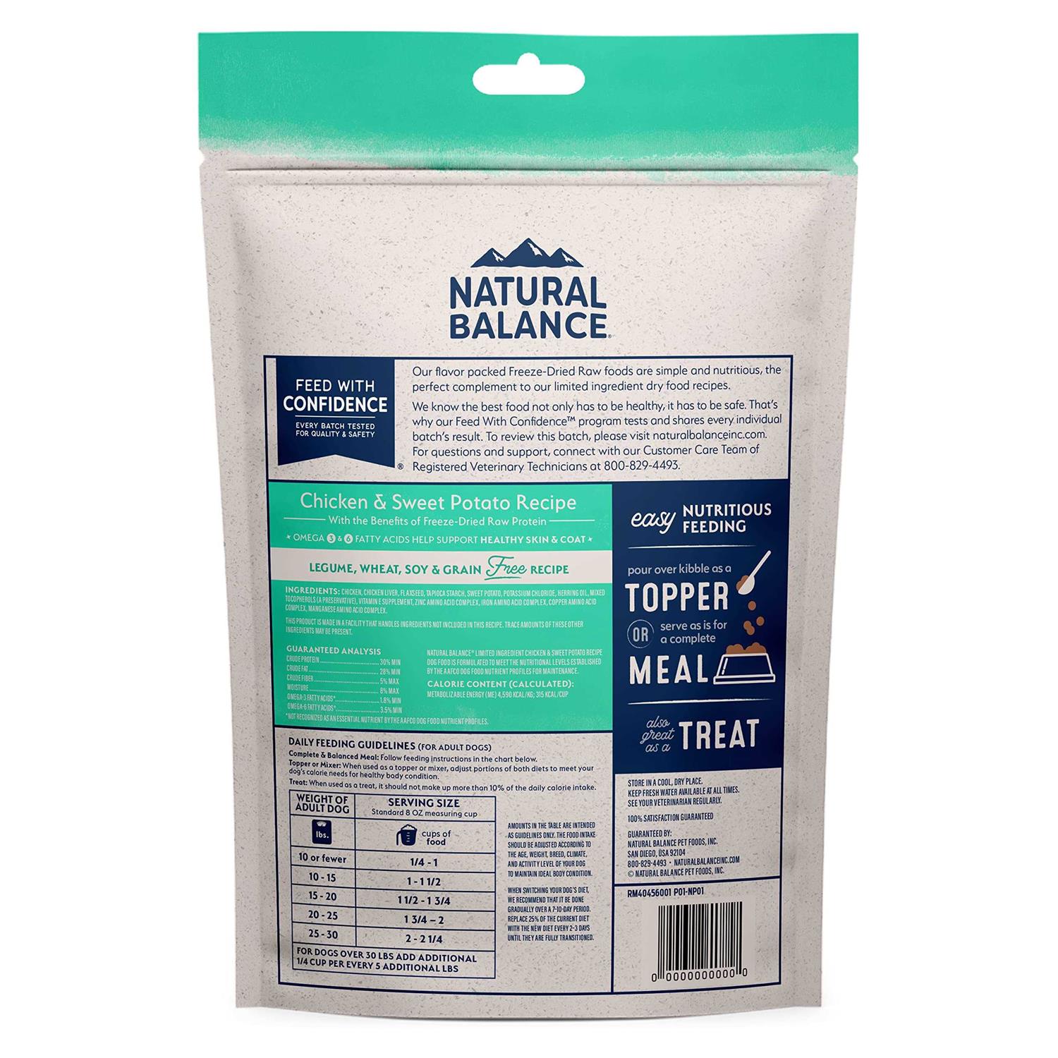 Natural Balance Limited Ingredient Freeze Dried Chicken & Sweet Potato Dog Food - Image 3