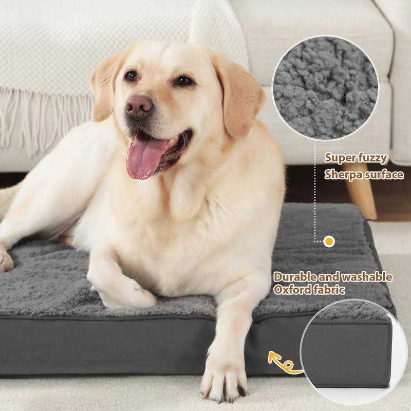 NUPIDA Dog Bed Waterproof Deluxe Plush Dog Beds with Removable Washable Cover Anti-Slip Bottom Pet Sleeping Mattress for Large - Image 4