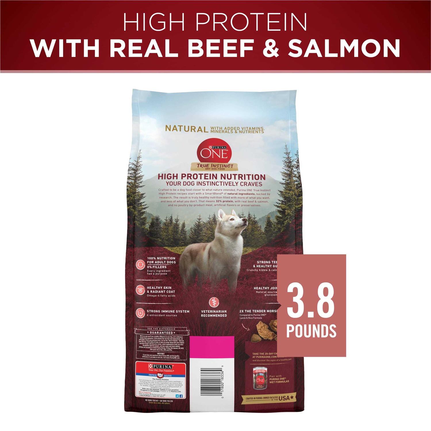 Purina ONE True Instinct High Protein Formula with Real Beef and Salmon Dry Dog Food - Image 2