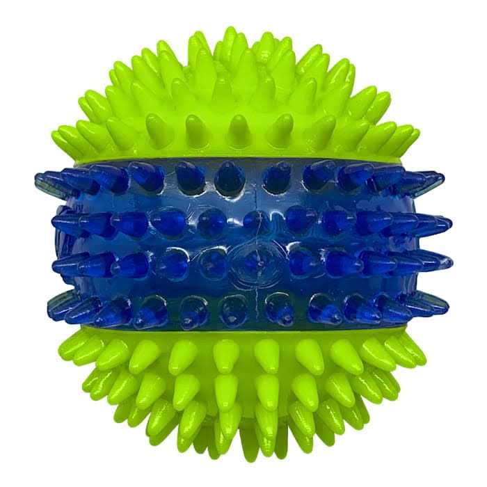 Nerf Translucent TPR 3-Part Spike LED & Squeak Ball Dog Toy - Image 5