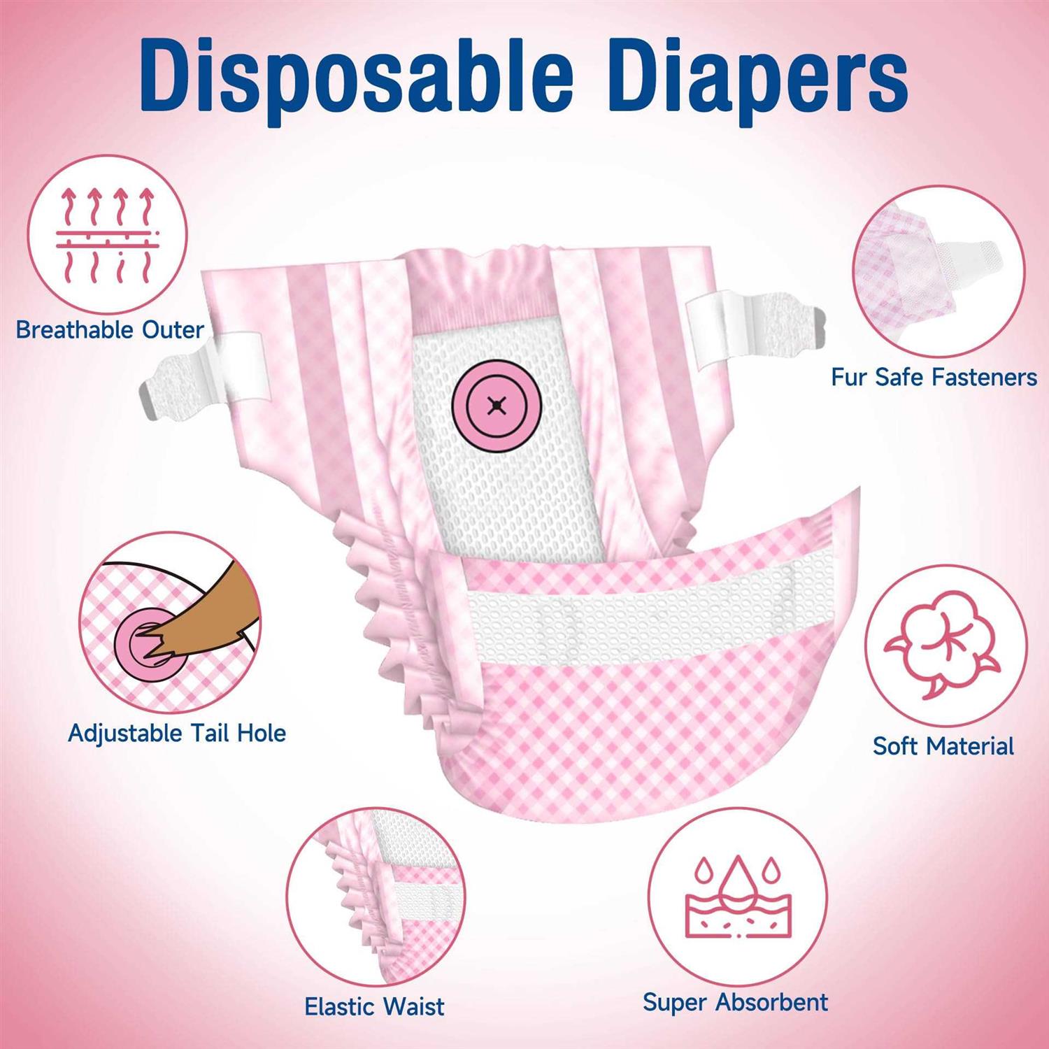 Pet Soft Dog Diapers Female Disposable Dog Diapers Cat Diapers for Female Cats - Image 2