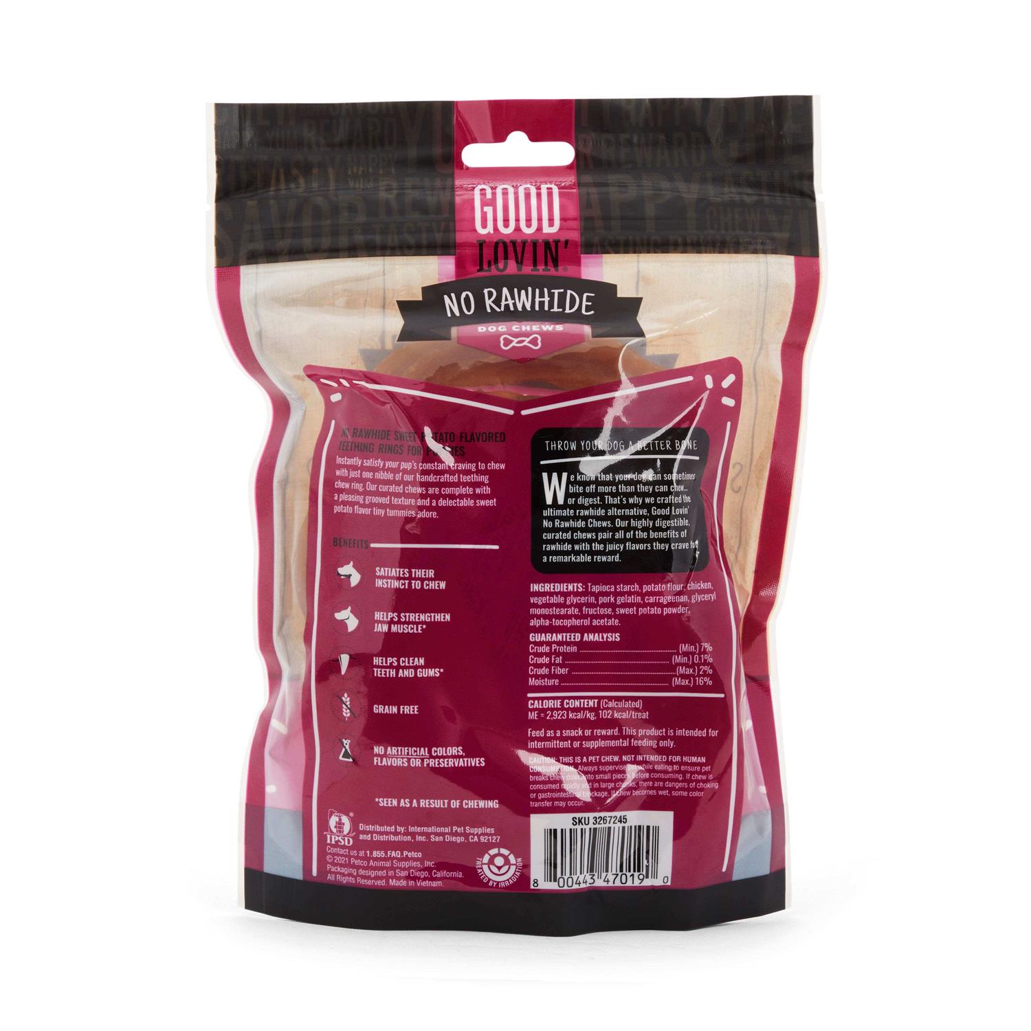 Good Lovin' Sweet Potato Flavor Pup Ring Dog Chew - Image 3