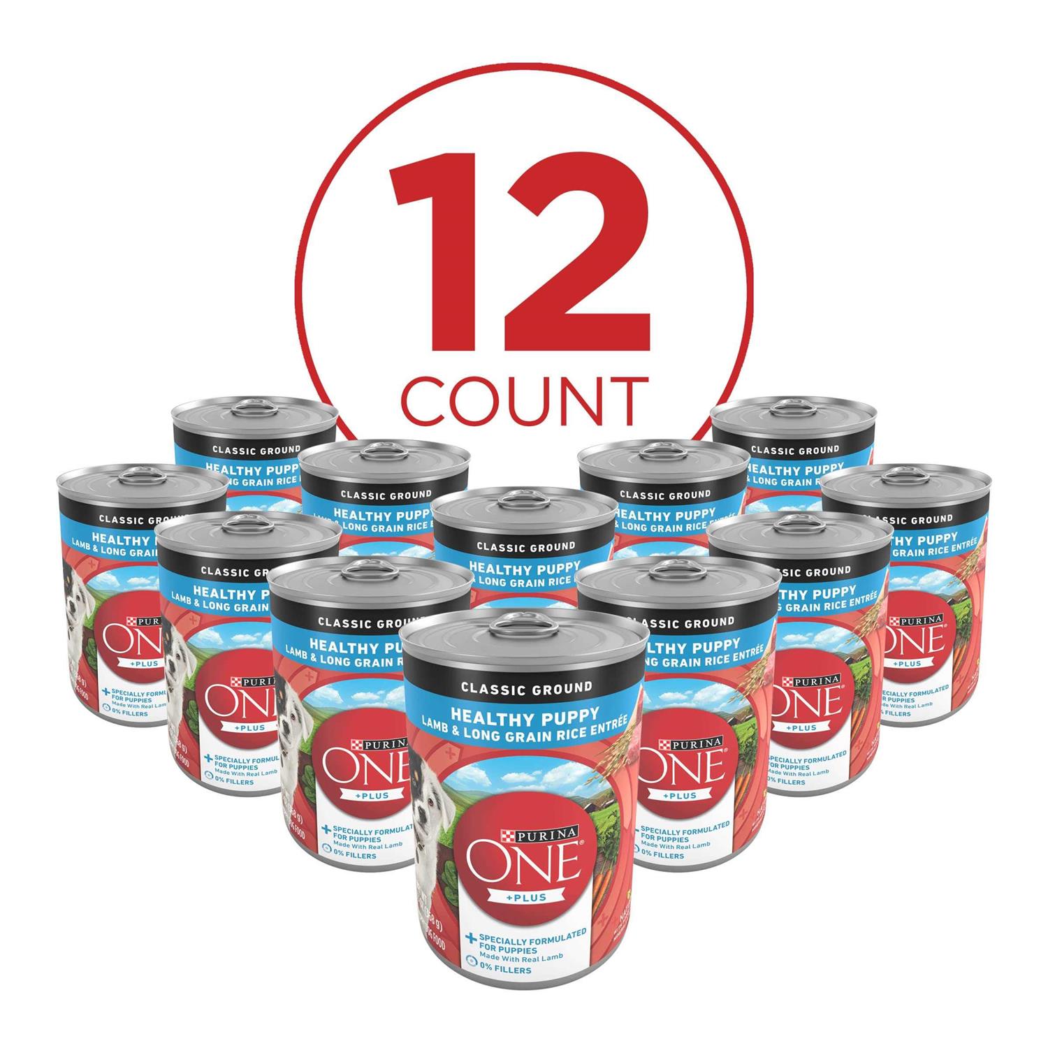 Purina ONE SmartBlend Classic Healthy Puppy Ground Lamb & Long Grain Rice Canned Dog Food - Image 5