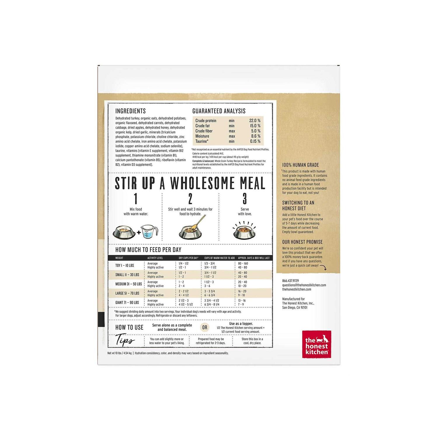 The Honest Kitchen Dehydrated Whole Grain Dog Food Turkey - Image 3