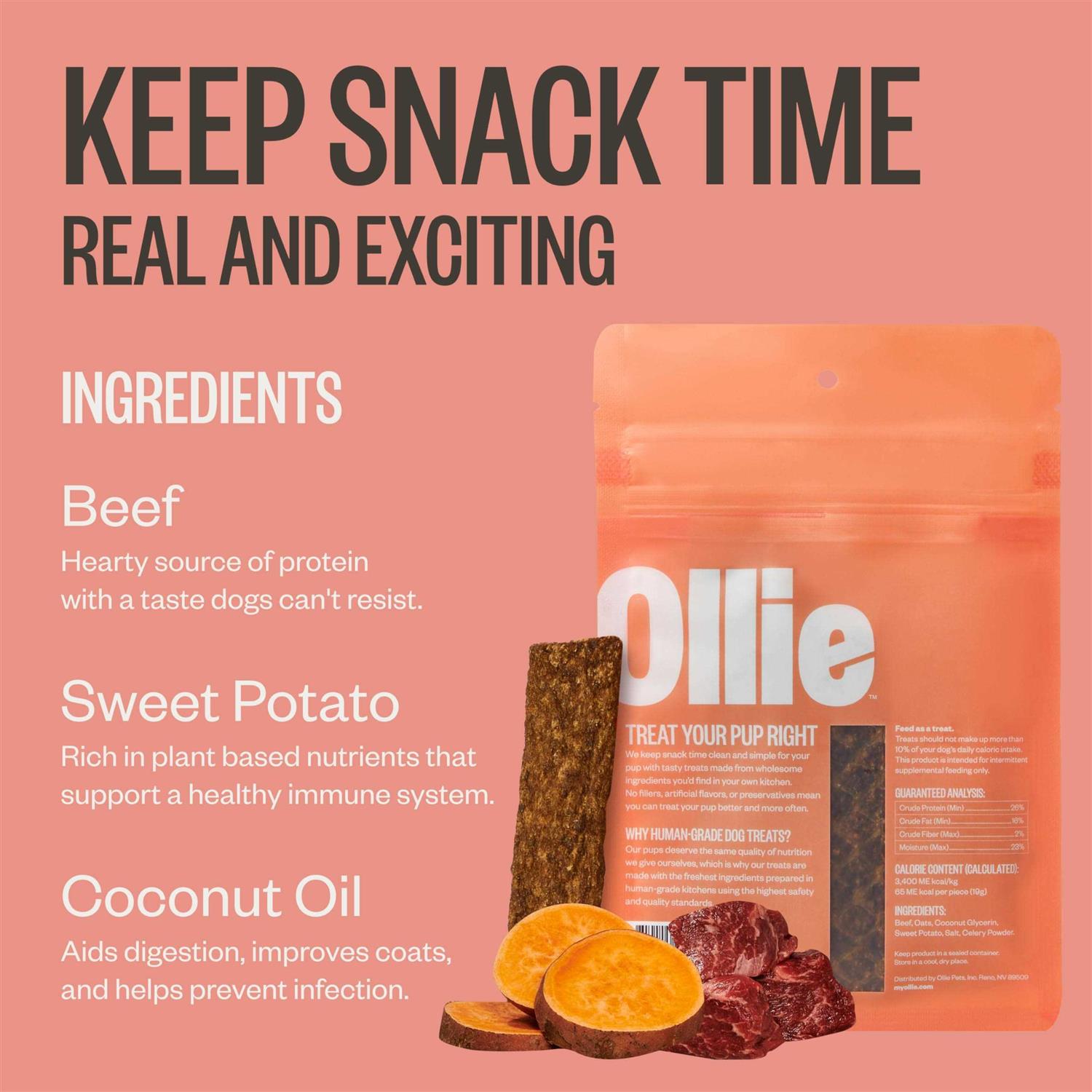 Ollie Beef and Sweet Potato Jerky Recipe Dog Treats Dog Jerky Treats All Natural - Image 4