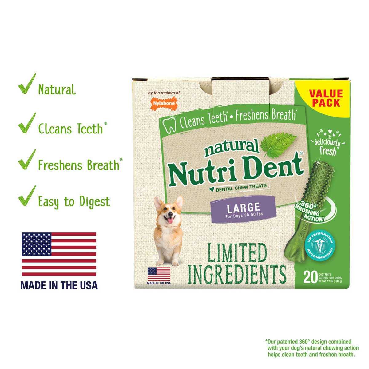 Nylabone Natural Nutri Dent Fresh Breath Dental Chews - Image 3