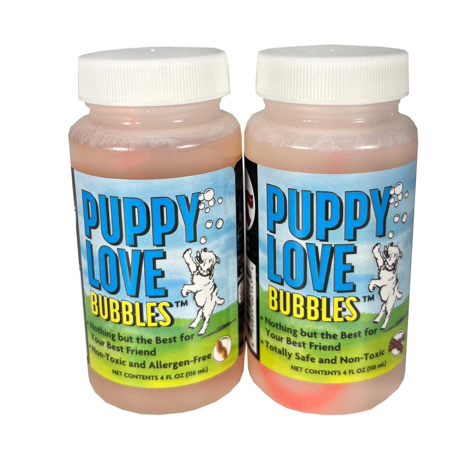Puppy Love Bubbles Peanut Butter & Bacon Scented Bubbles 4oz. Bottle-2 Pack Combo for Dogs