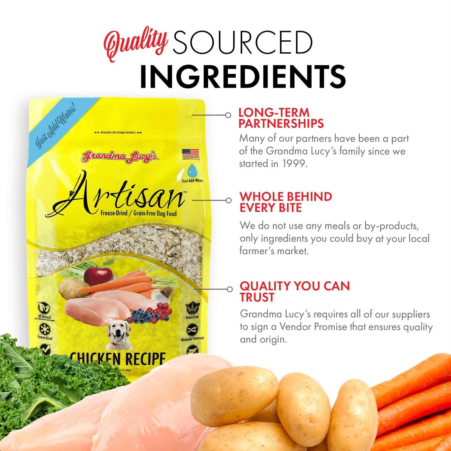 Grandma Lucy&s Freeze-Dried Grain-Free Artisan Chicken Dog Food - Image 5