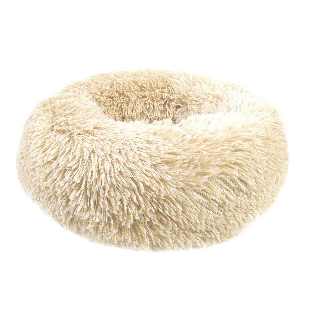 Round Plush Pet Bed for Dogs & Cats,Fluffy Soft Warm Calming Bed Sleeping Kennel Nest - Image 3