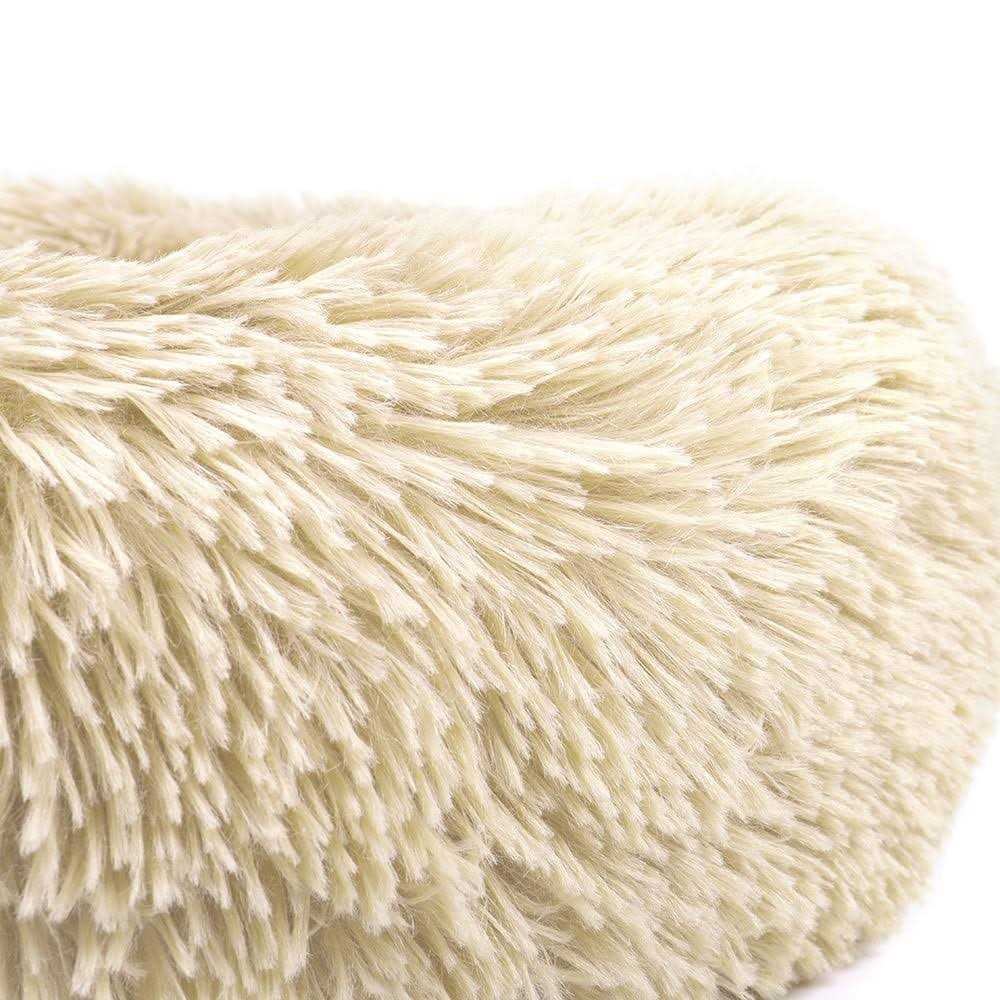 Round Plush Pet Bed for Dogs & Cats,Fluffy Soft Warm Calming Bed Sleeping Kennel Nest - Image 4