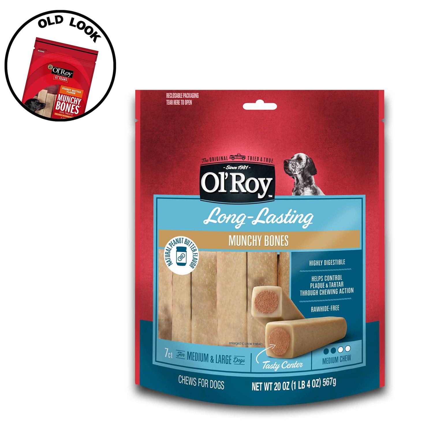 Ol Roy Long-Lasting Natural Peanut Butter Flavor Munchy Bones Chews for Dogs - Image 3