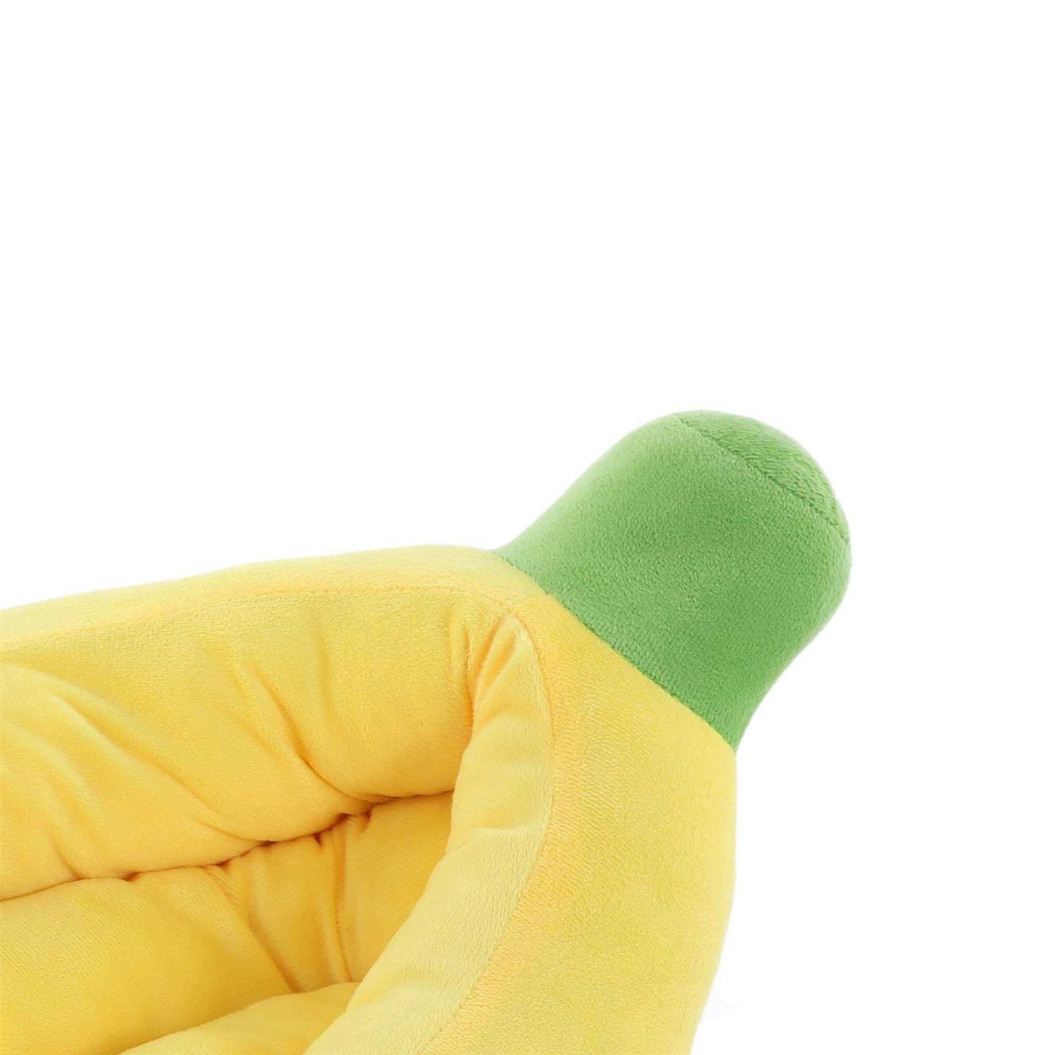 Silicute Dog Bed Cat Bed Pet Bed Comfortable and Washable in Banana Shape and Color w/Removable Cushion - Image 3