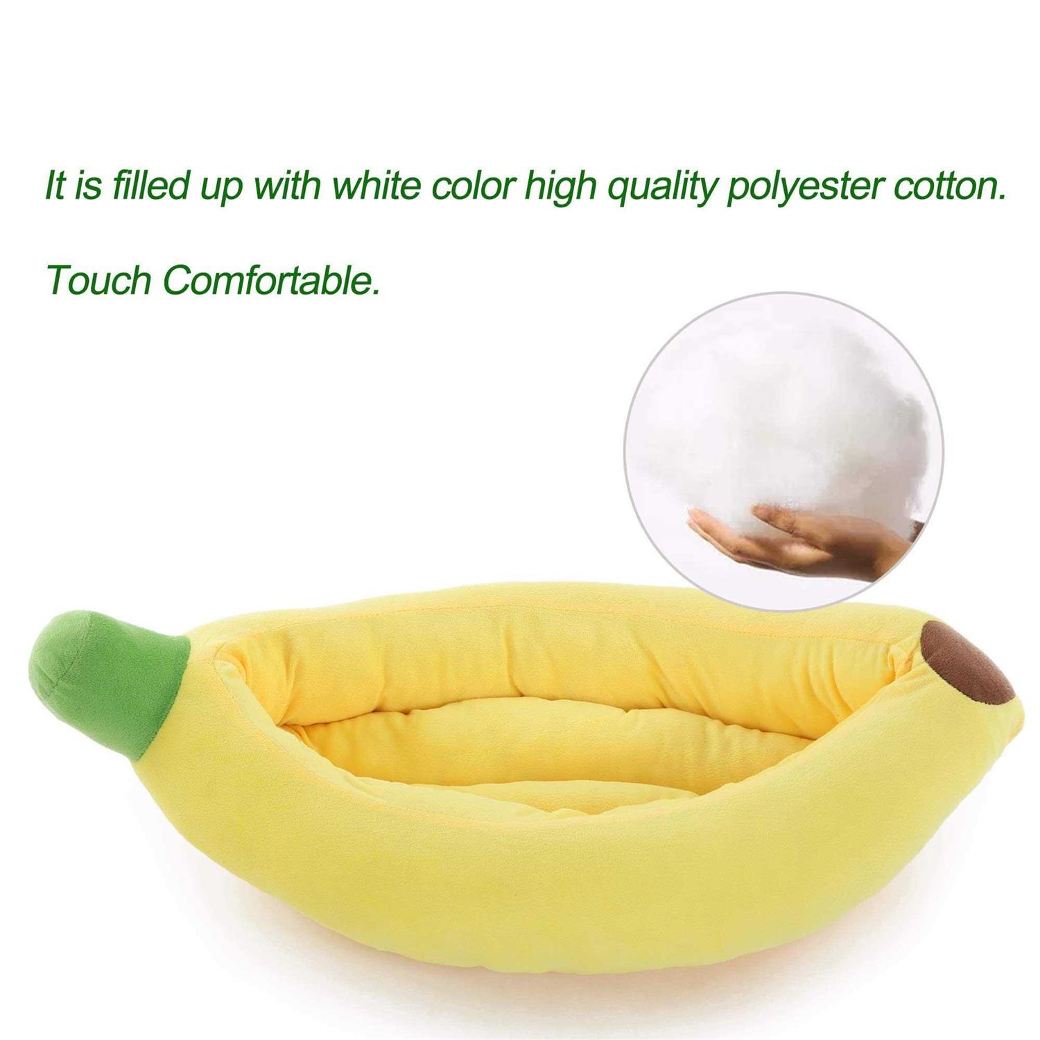 Silicute Dog Bed Cat Bed Pet Bed Comfortable and Washable in Banana Shape and Color w/Removable Cushion - Image 5