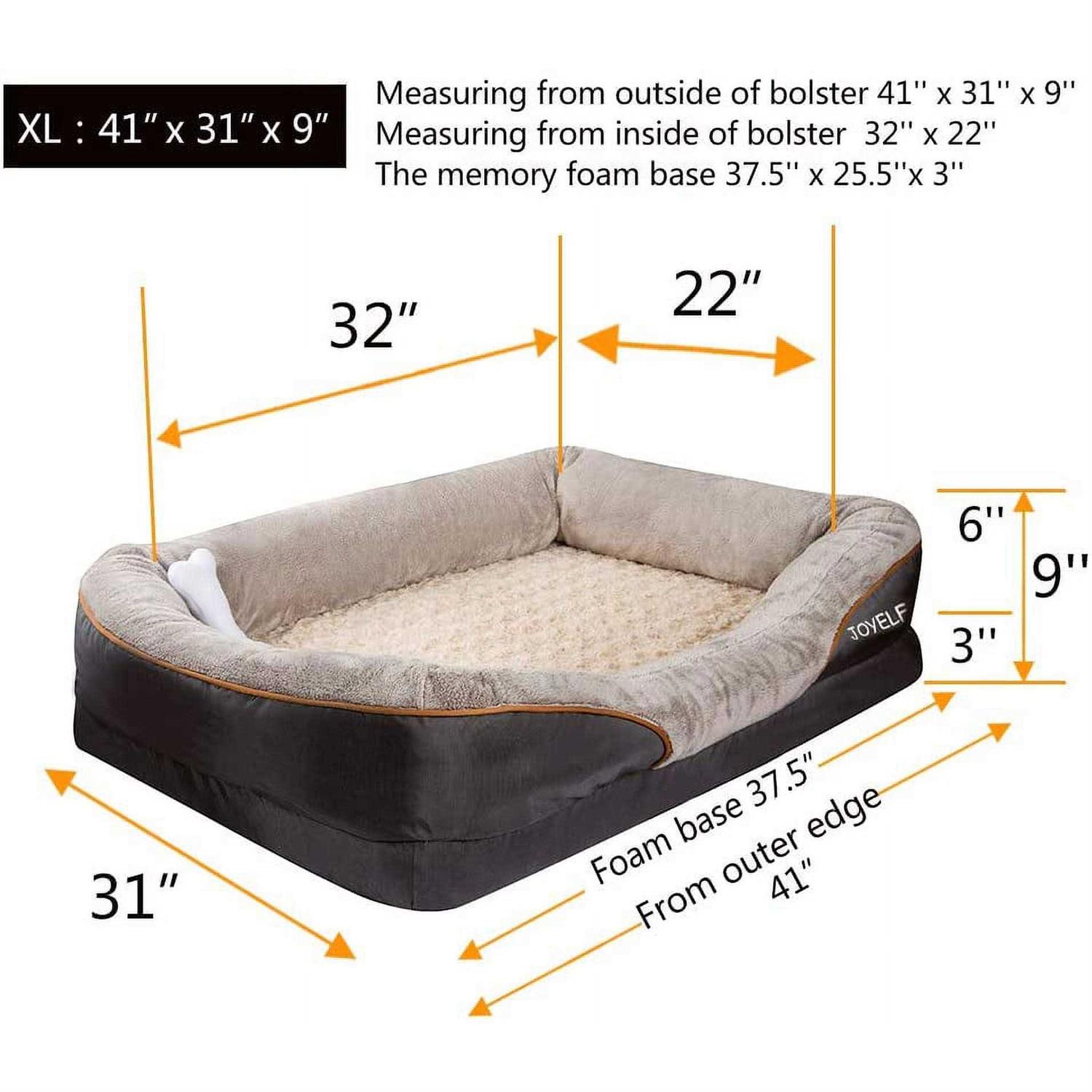 Joyelf Large Memory Foam Dog Bed, Orthopedic Dog Bed & Sofa with Removable Washable Cover and Squeaker Toy as Gift - Image 3