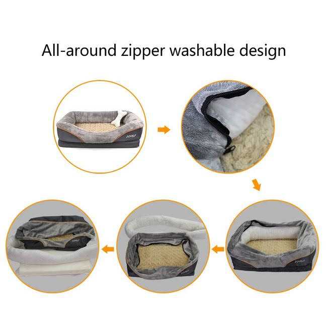 Joyelf Large Memory Foam Dog Bed, Orthopedic Dog Bed & Sofa with Removable Washable Cover and Squeaker Toy as Gift - Image 4