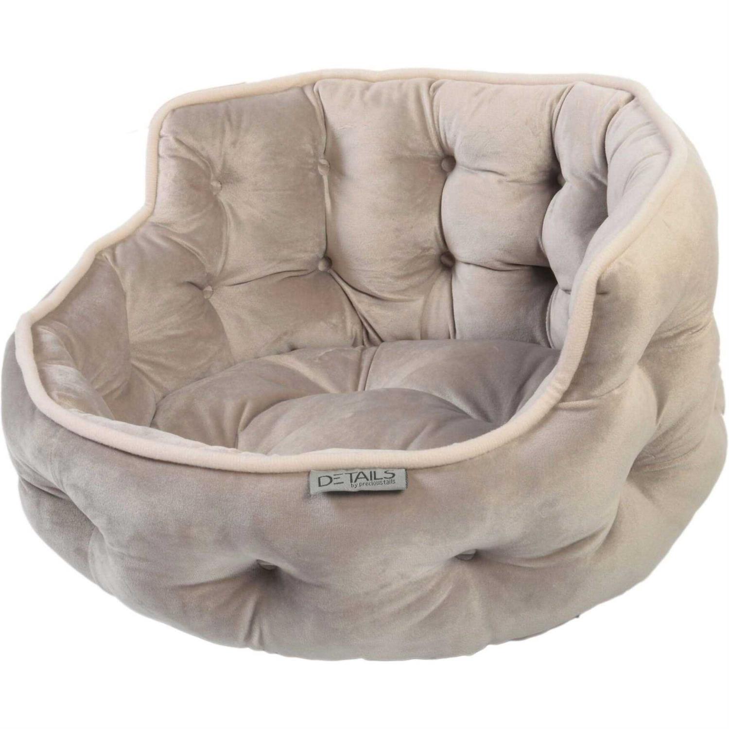 Precious Tails Ultra Plush Mini Tufted Velvet Round Cuddler Pet Bed