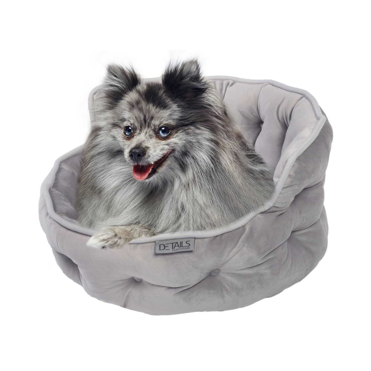 Precious Tails Ultra Plush Mini Tufted Velvet Round Cuddler Pet Bed - Image 2