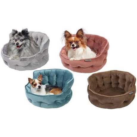 Precious Tails Ultra Plush Mini Tufted Velvet Round Cuddler Pet Bed - Image 5